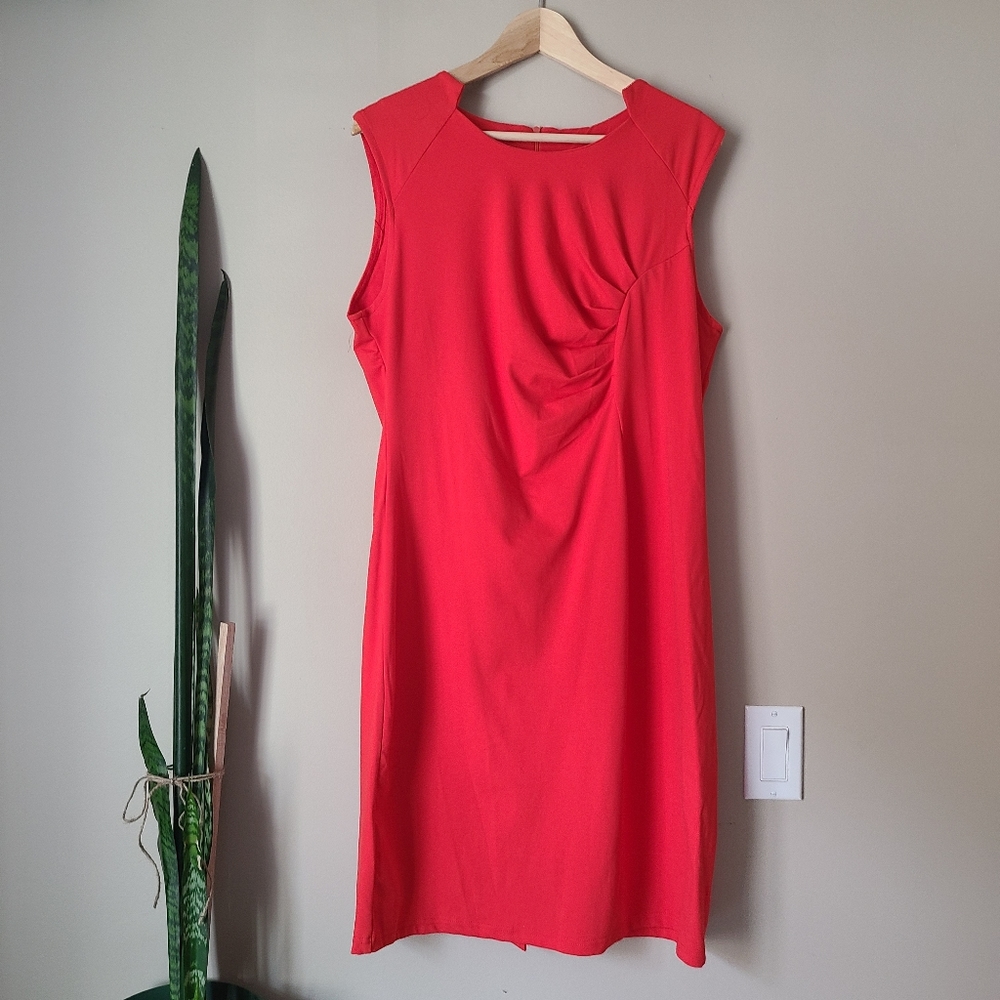 ANGVNS | Orange Stretchy Bodycon Cocktail Dress
